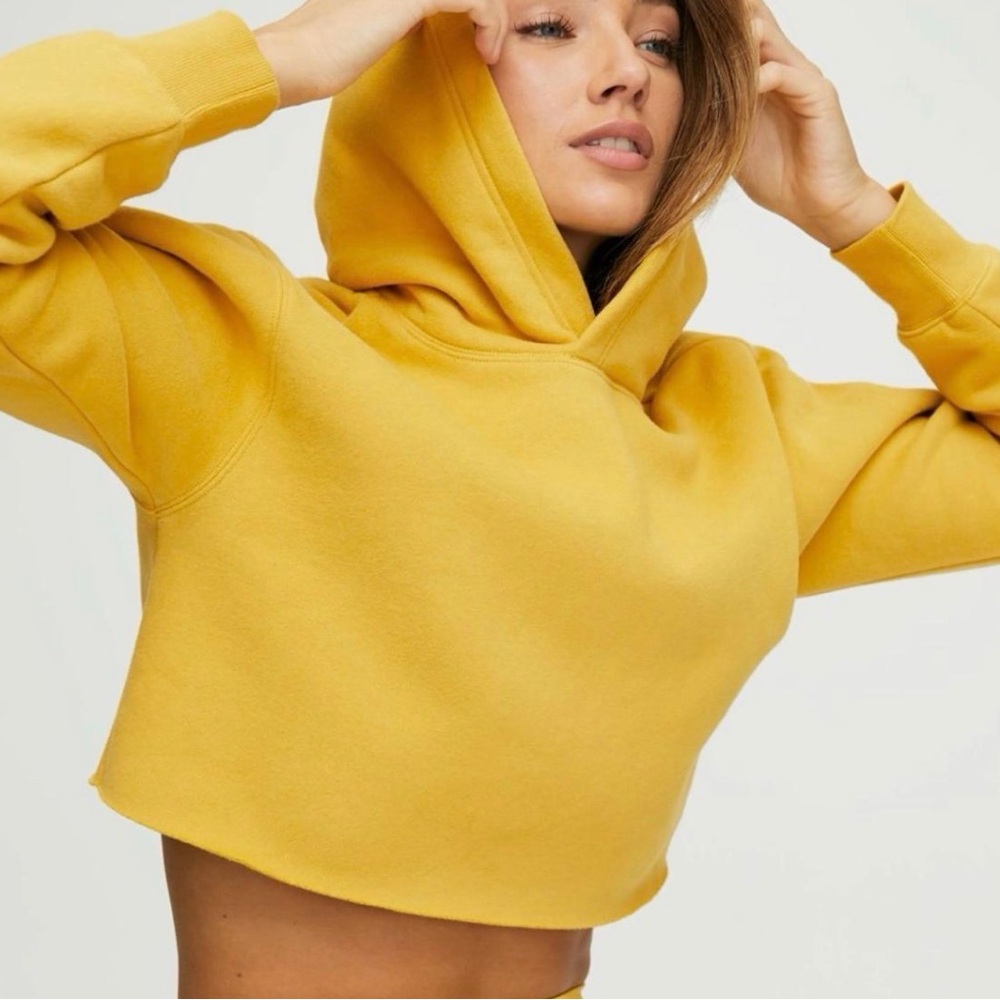 Aritzia TNA Gold Perfect Cropped Hoodie